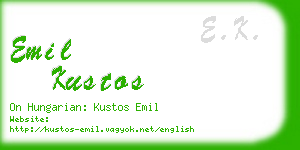 emil kustos business card